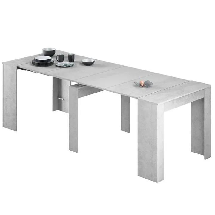 Tavolo 51/237cm consolle allungabile grigio cemento Fox Gihome®