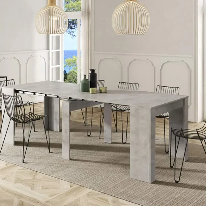 Tavolo 51/237cm consolle allungabile grigio cemento Fox Gihome®
