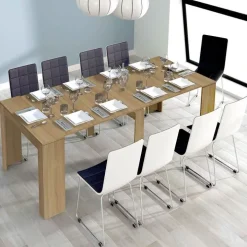 Tavolo 51/237cm consolle allungabile moderno rovere chiaro Venere