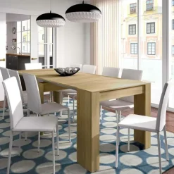 Tavolo 51/237cm consolle allungabile moderno rovere chiaro Venere
