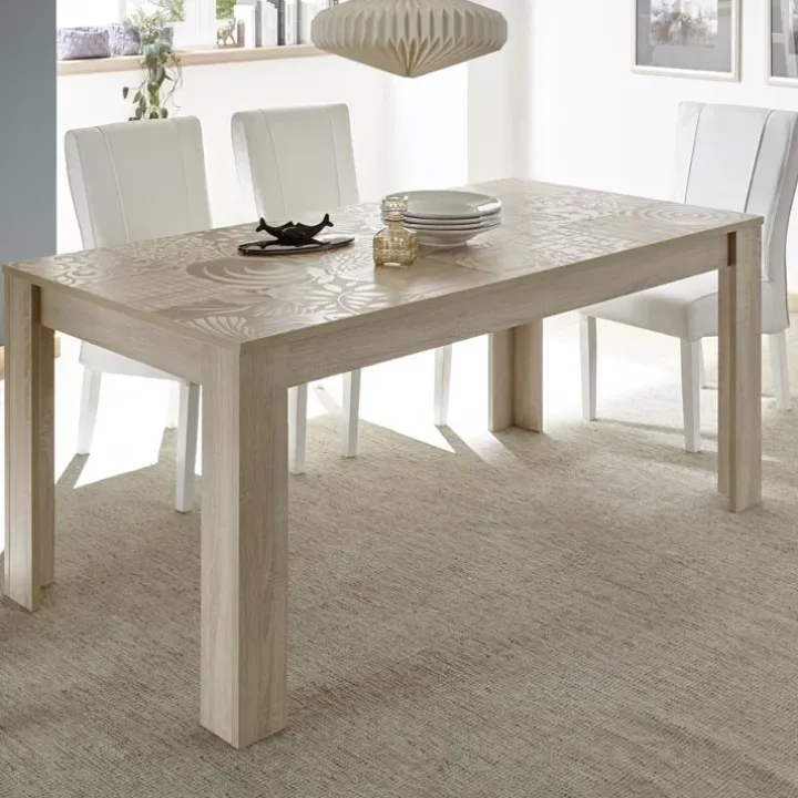 Tavolo 137/185cm da pranzo allungabile moderno rovere samoa Paradise