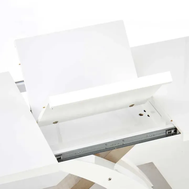 Tavolo 160/220cm in vetro allungabile bianco lucido Iride Gihome®