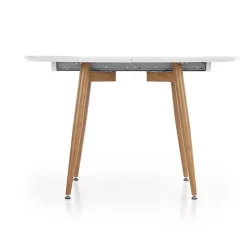 Tavolo 120/200cm ovale allungabile bianco rovere miele Papiro Gihome®