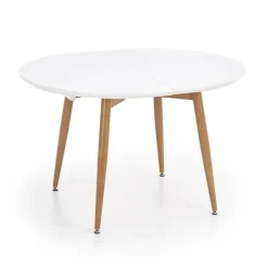 Tavolo 120/200cm ovale allungabile bianco rovere miele Papiro Gihome®