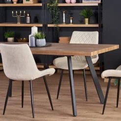 Tavolo 140/180cm rettangolare allungabile noce miele nero Meja