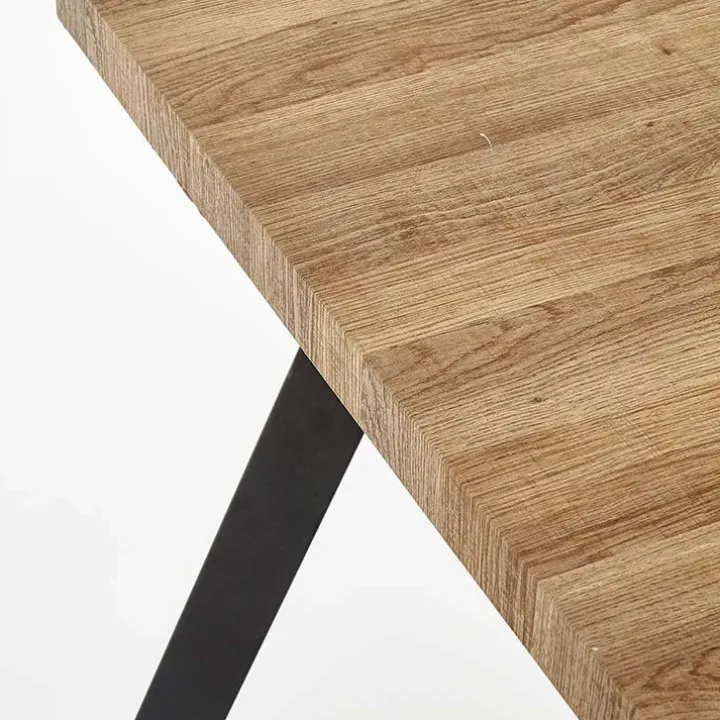 Tavolo 140/180cm rettangolare allungabile noce miele nero Meja