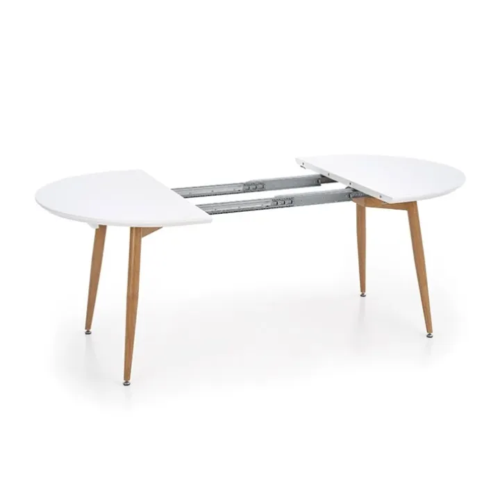 Tavolo 120/200cm rotondo ovale bianco rovere sanremo Papiro Gihome®