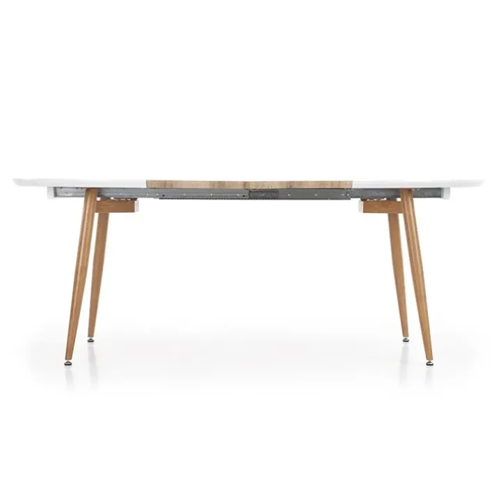 Tavolo 120/200cm rotondo ovale bianco rovere sanremo Papiro Gihome®