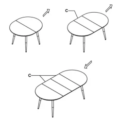 Tavolo 120/200cm rotondo ovale bianco rovere sanremo Papiro Gihome®