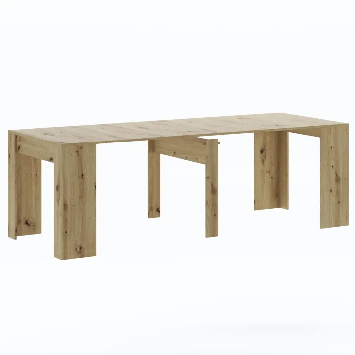 Tavolo consolle allungabile 52/238cm moderno nobilitato rovere rustico Virginia