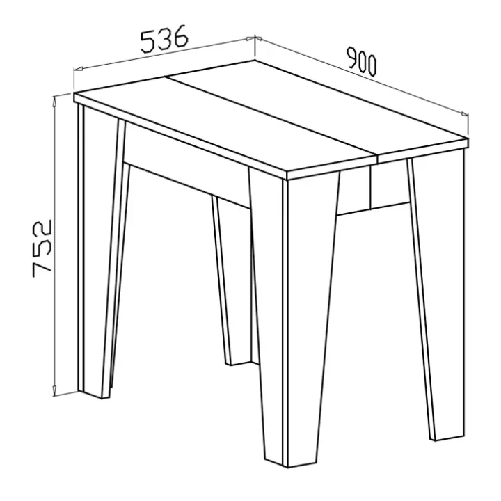 Tavolo consolle allungabile 54-306x90 cm bianco frassino Grace Gihome®