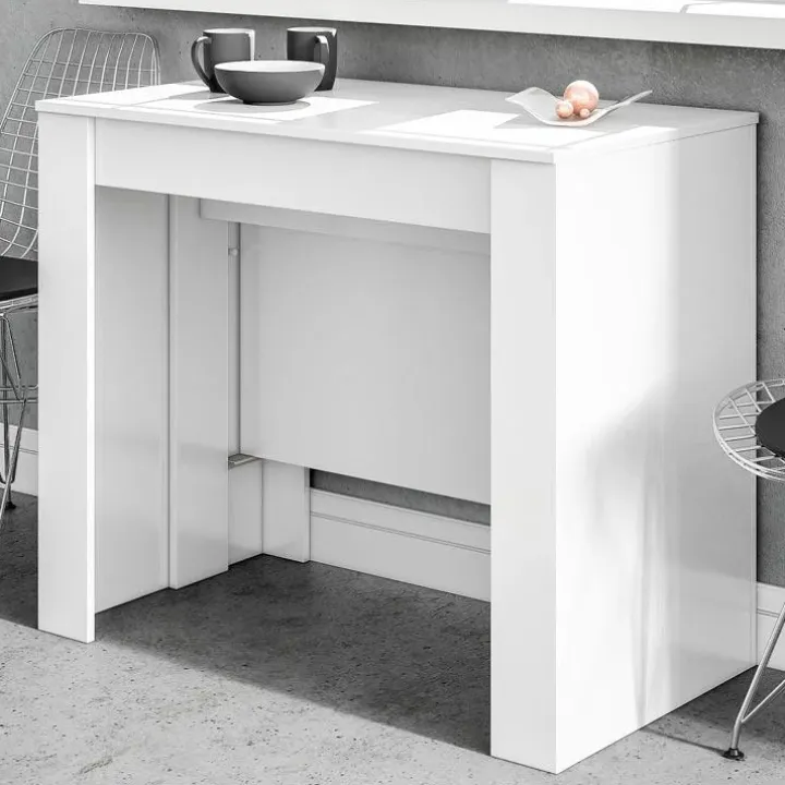 Tavolo consolle allungabile 51/237cm bianco lucido Asia Gihome®