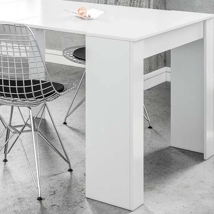 Tavolo consolle allungabile 51/237cm bianco lucido Asia Gihome®