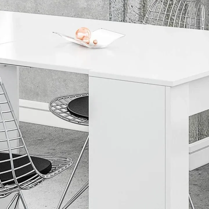 Tavolo consolle allungabile 51/237cm bianco lucido Asia Gihome®