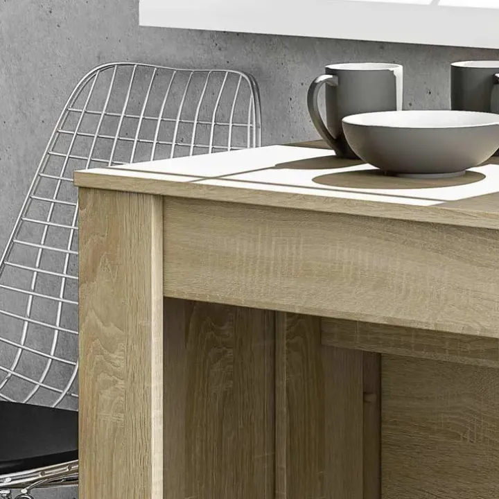 Tavolo consolle allungabile 51/237cm rovere naturale Asia Gihome®