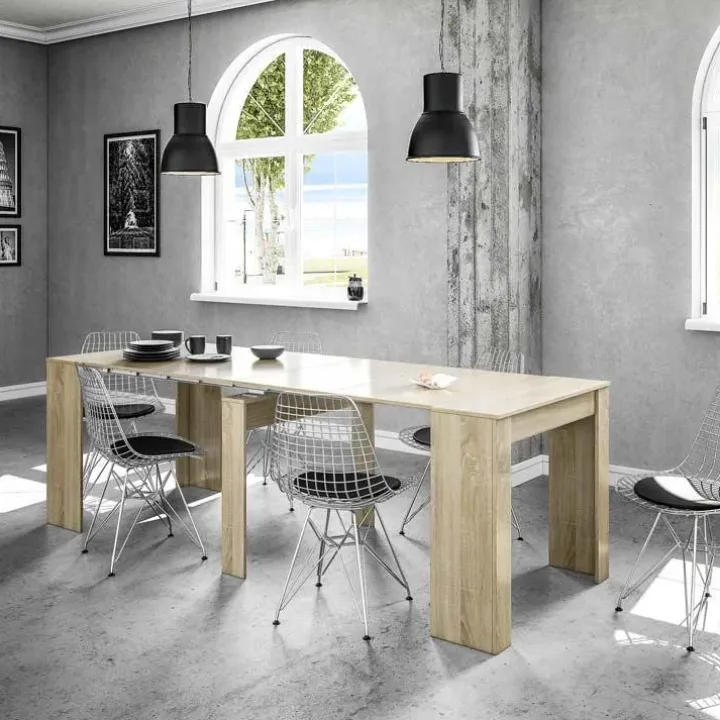 Tavolo consolle allungabile 51/237cm rovere naturale Asia Gihome®