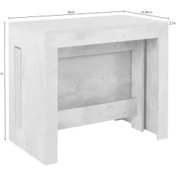 Tavolo consolle allungabile 50-300cm bianco frassinato Zenzero