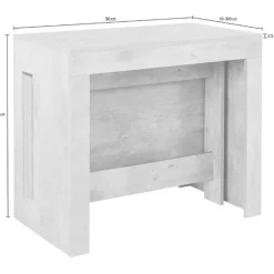 Tavolo consolle allungabile 50-300cm bianco lucido Zenzero