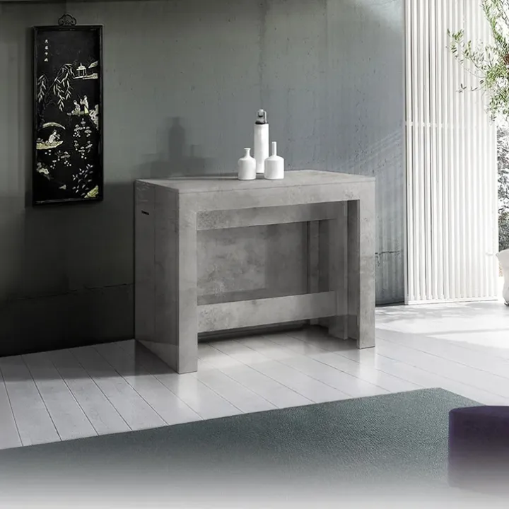 Tavolo consolle allungabile 50-300cm grigio cemento Zenzero