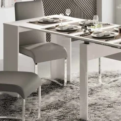 Tavolo consolle allungabile 54/252cm moderno bianco lucido Violette