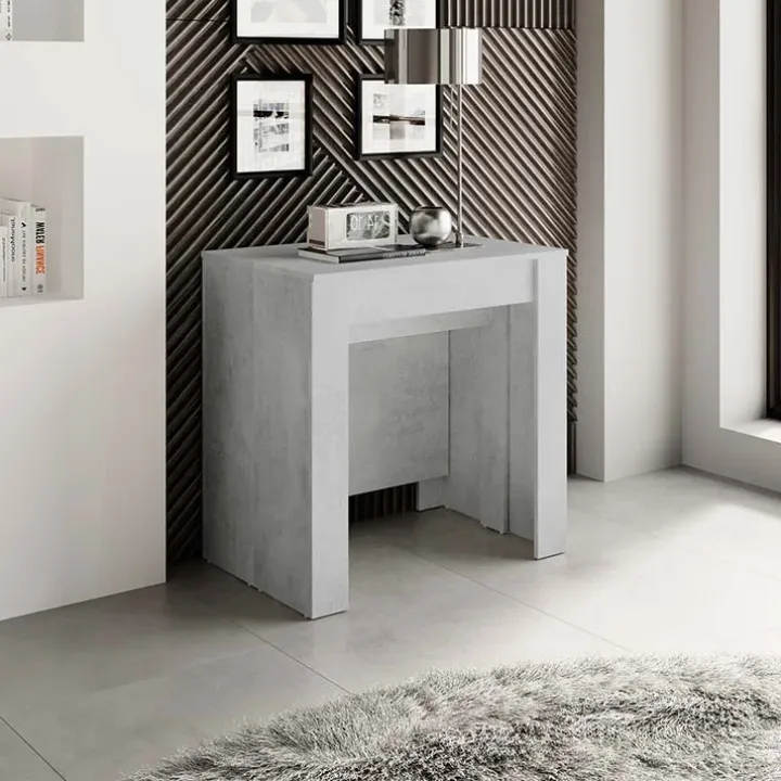 Tavolo consolle allungabile moderno 54/252cm grigio cemento Violette