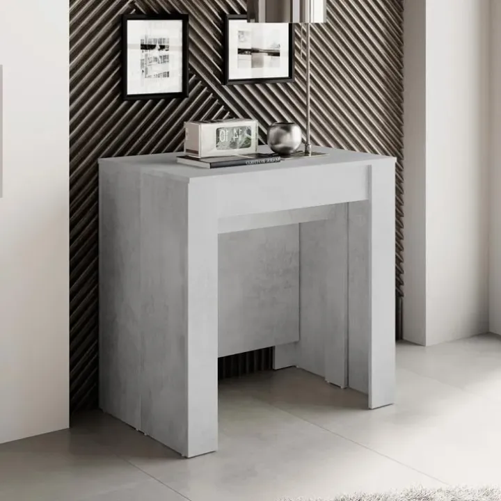 Tavolo consolle allungabile moderno 54/252cm grigio cemento Violette