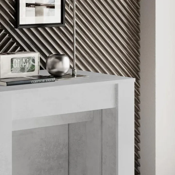 Tavolo consolle allungabile moderno 54/252cm grigio cemento Violette