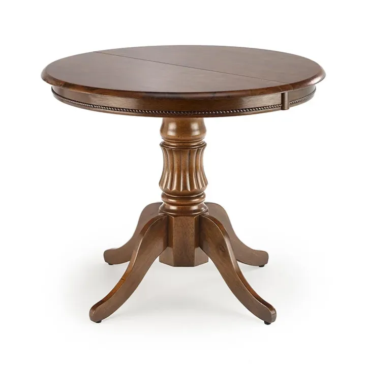 Tavolo da pranzo allungabile rotondo 90/124cm noce scuro Circle