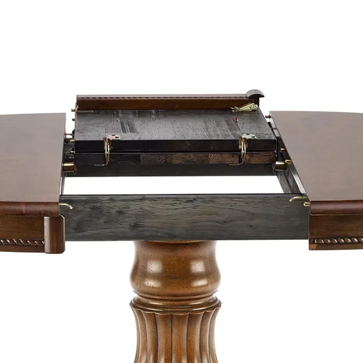 Tavolo da pranzo allungabile rotondo 90/124cm noce scuro Circle