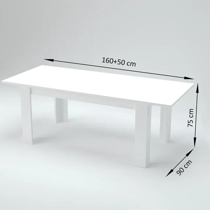 Tavolo da pranzo allungabile 160-210cm bianco frassinato Zenzero