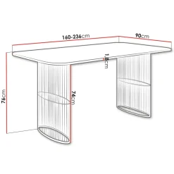 Tavolo da pranzo allungabile 160/236x90 cm industrial bianco metallo cashmere Hexa