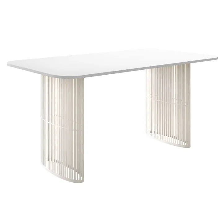Tavolo da pranzo allungabile 160/236x90 cm industrial bianco metallo cashmere Hexa