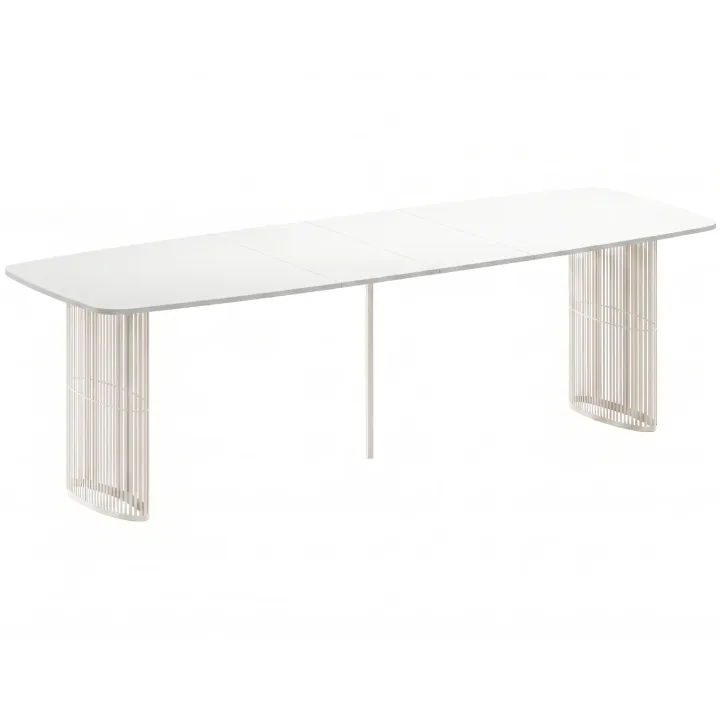Tavolo da pranzo allungabile 160/236x90 cm industrial bianco metallo cashmere Hexa