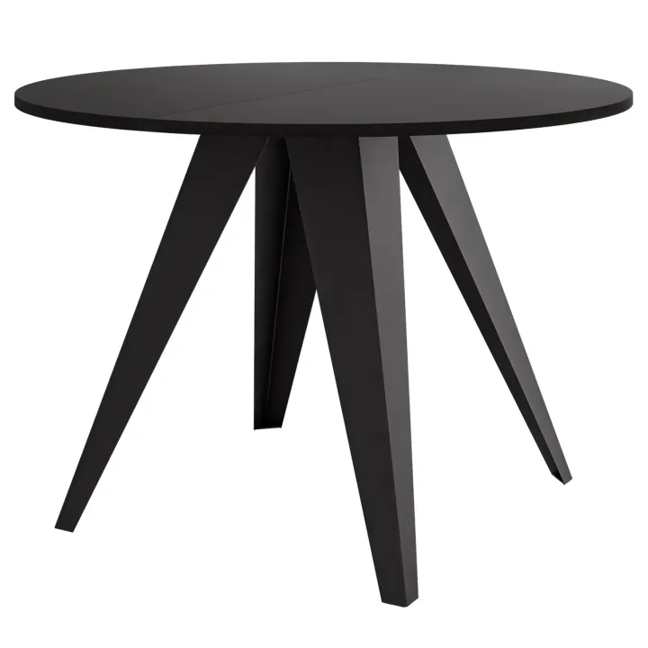 Tavolo da pranzo allungabile 100/138x100 cm rotondo industrial nero metallo nero Cortex