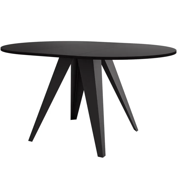 Tavolo da pranzo allungabile 100/138x100 cm rotondo industrial nero metallo nero Cortex