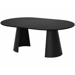 Tavolo da pranzo allungabile 100/176x100 cm rotondo industrial nero metallo nero Grint