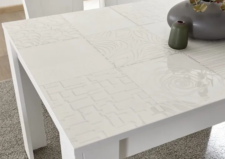 Tavolo da pranzo allungabile 180/228cm bianco laccato lucido Paradise