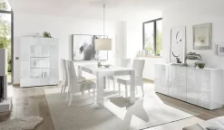 Tavolo da pranzo allungabile 180/228cm bianco laccato lucido Paradise