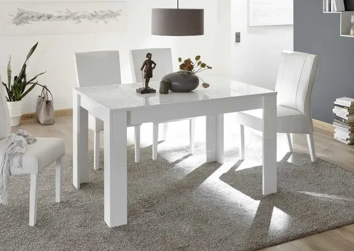 Tavolo da pranzo allungabile 180/228cm bianco laccato lucido Paradise