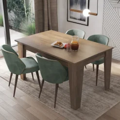 Tavolo da pranzo allungabile 140/200 cm moderno noce Orbis