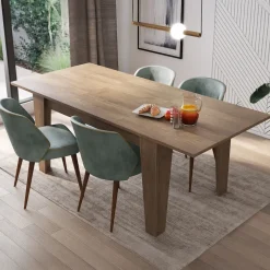 Tavolo da pranzo allungabile 140/200 cm moderno noce Orbis