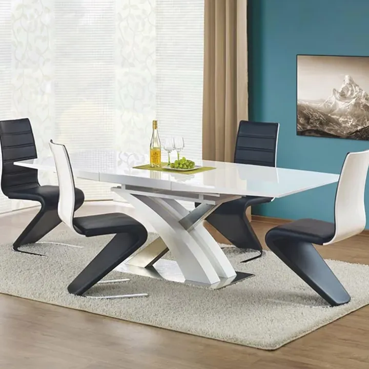 Tavolo da pranzo allungabile 160/220cm moderno bianco lucido Iride Gihome®