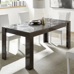 Tavolo da pranzo allungabile 180/228cm grigio laccato lucido Paradise
