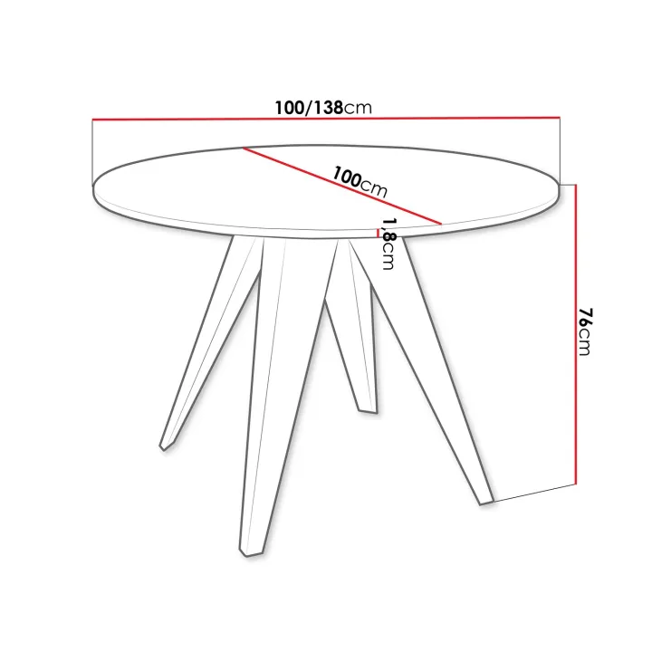 Tavolo da pranzo allungabile 100/138x100 cm rotondo industrial rovere scuro metallo cashmere Cortex