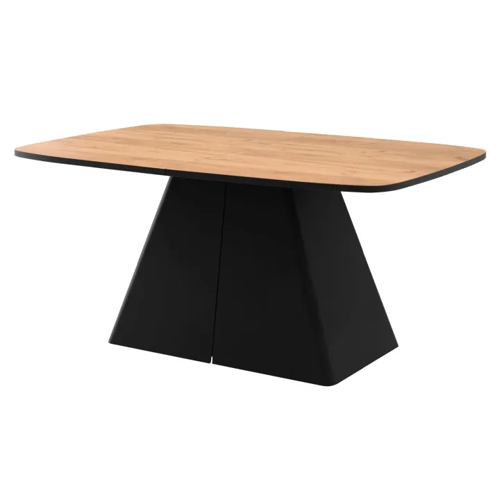 Tavolo da pranzo allungabile 180/256x110cm industrial rovere metallo nero Rail