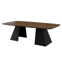 Tavolo da pranzo allungabile 180/256x110cm industrial noce metallo nero Rail