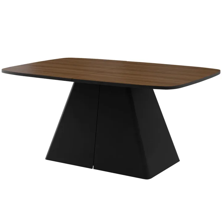 Tavolo da pranzo allungabile 180/256x110cm industrial noce metallo nero Rail