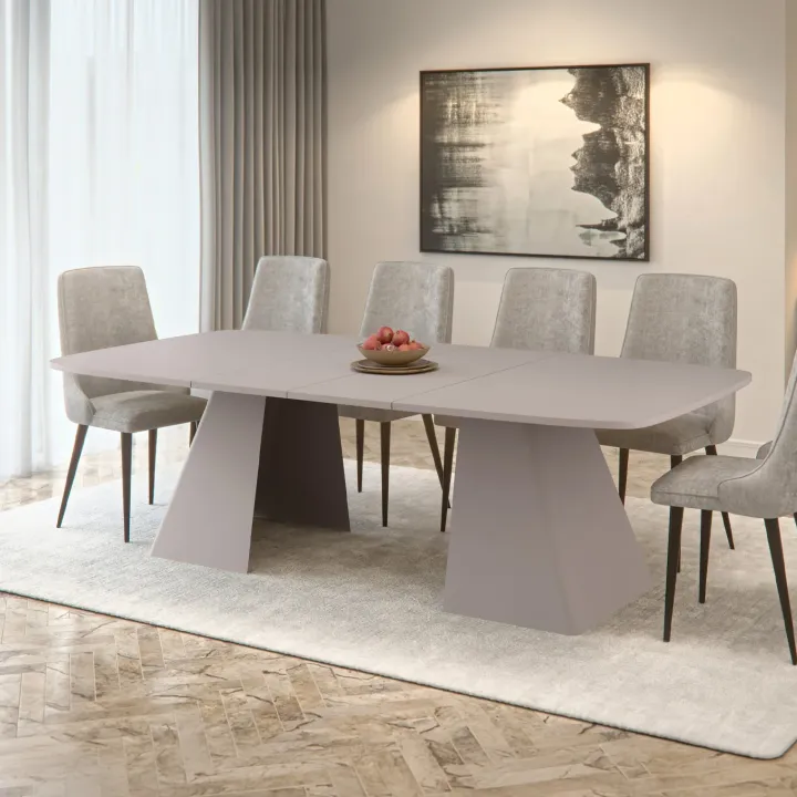 Tavolo da pranzo allungabile 180/256x110cm industrial cashmere metallo cashmere Rail