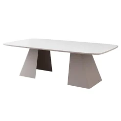 Tavolo da pranzo allungabile 180/256x110cm industrial bianco metallo cashmere Rail