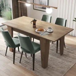 Tavolo da pranzo allungabile 120/160 cm moderno noce Orbis